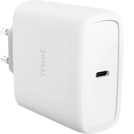 Trust Maxo Cargador GaN USB-C 65 W Blanco con Cable de 2 m